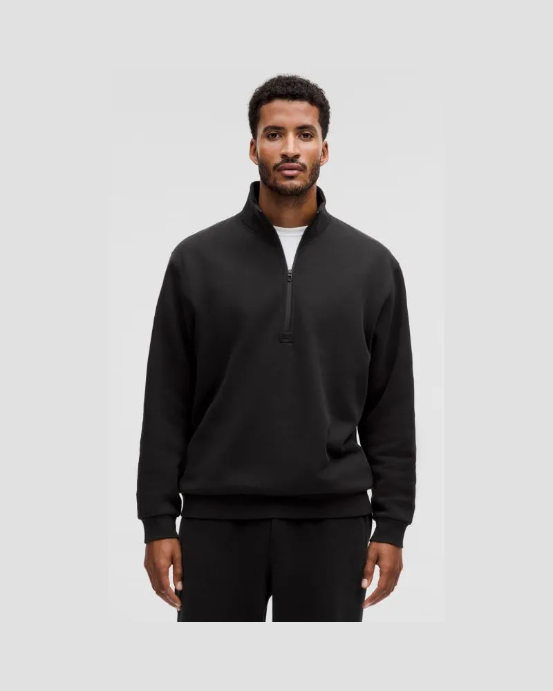 LULULEMON Steady State Sweater mit halblangem Reißverschluss für Männer – Größe in Black Black