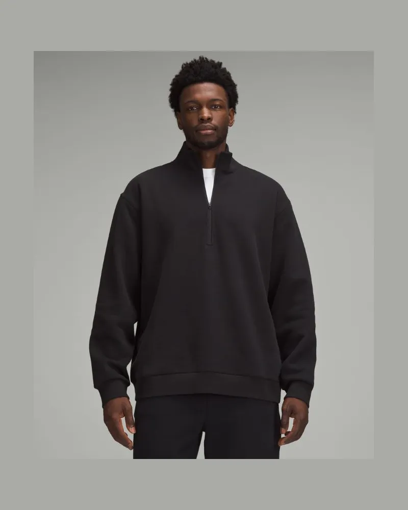 LULULEMON Steady State Sweater mit halblangem Reißverschluss für Männer – Größe in Black Black