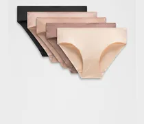 InvisiWear Bikini-Unterwäsche mit mittelhohem Bund 5er-Pack für Frauen – Khaki – Größe