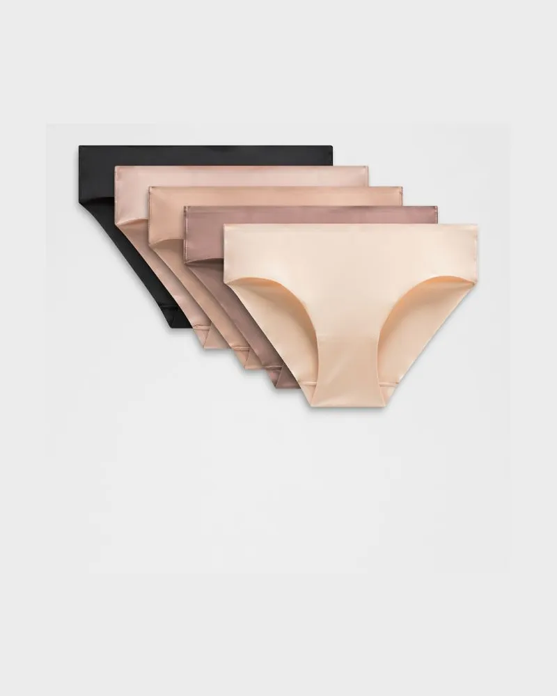 LULULEMON InvisiWear Bikini-Unterwäsche mit mittelhohem Bund 5er-Pack für Frauen – Khaki – Größe Black