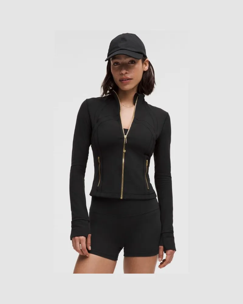 LULULEMON Define Crop-Jacke Nulu für Frauen – Größe in Black/Gold Black