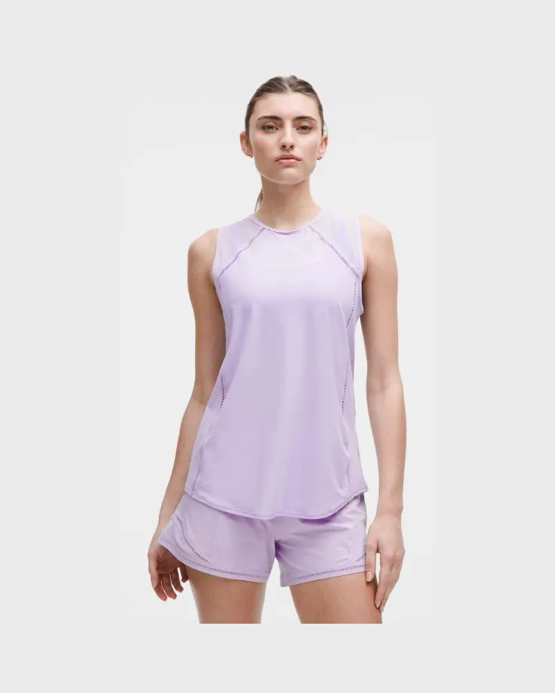 LULULEMON Sculpt Crop-Tanktop Spitzenbesatz für Frauen – Größe in Lavender Frost Lavender