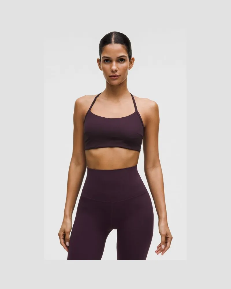 LULULEMON Flow Y BH Leichter Halt für C/D-Cups Evolve für Frauen – Größe in Black Plum Black