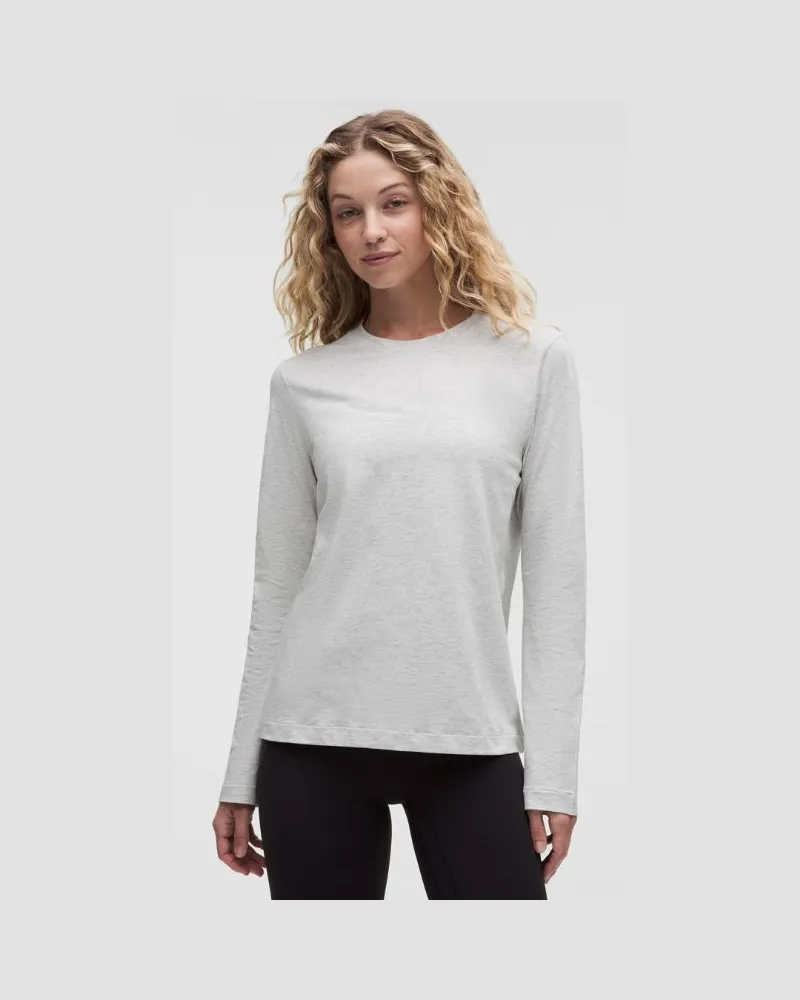 LULULEMON The Classic-Langarmshirt aus Jerseymaterial für Frauen – Größe in Heathered Core Ultra Light Grey Heathered