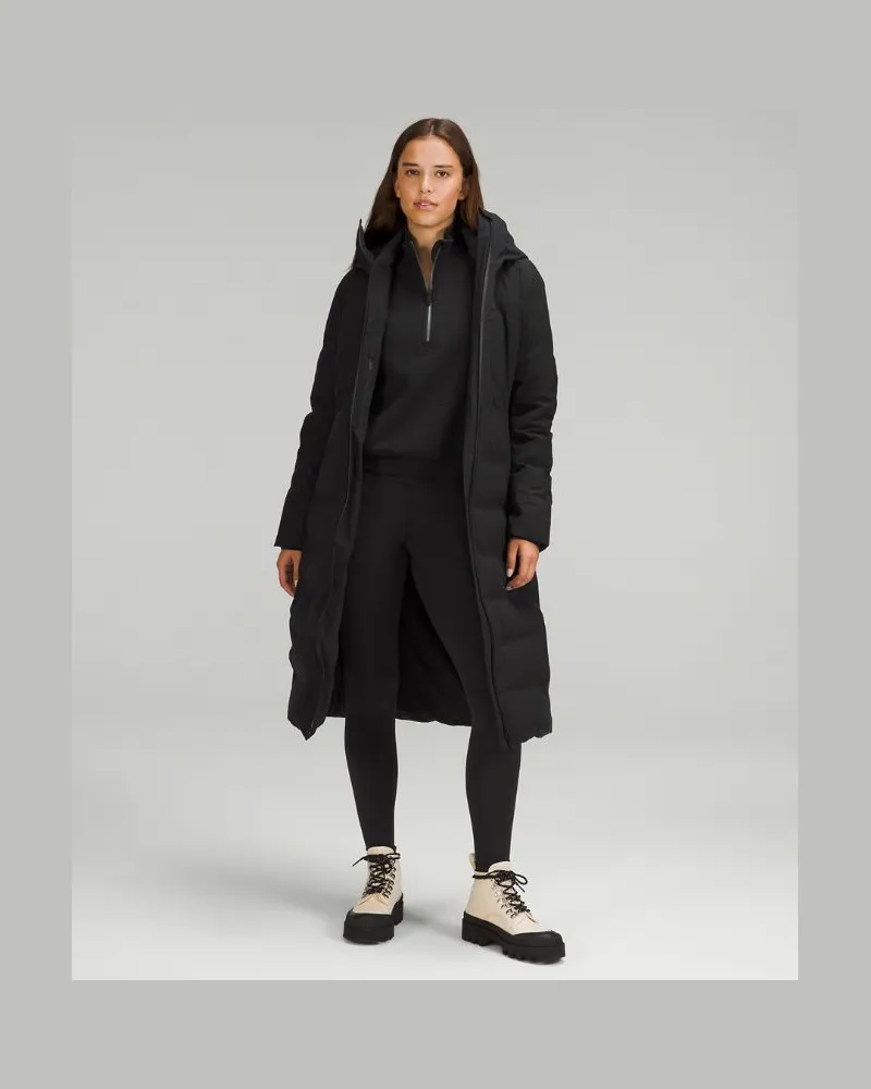 LULULEMON Sleet Street Lange Jacke für Frauen – Größe in Black Black
