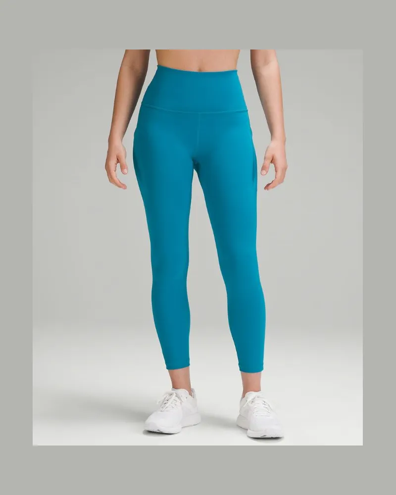 LULULEMON Wunder Train Leggings mit hohem Bund und Taschen für Frauen – 63,5 cm – Größe in Hawaiian Blue Hawaiian