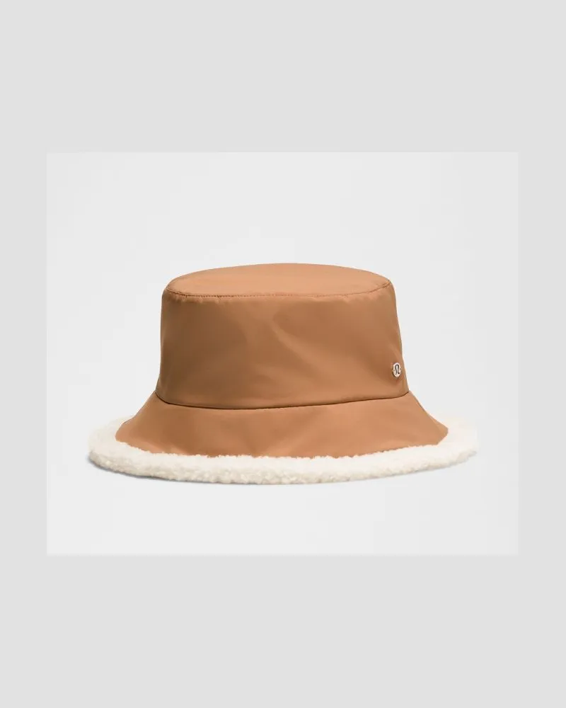 LULULEMON Wendbarer Bucket Hat aus Bouclé-Fleece – Größe in Chestnut Brown/Light Ivory Chestnut