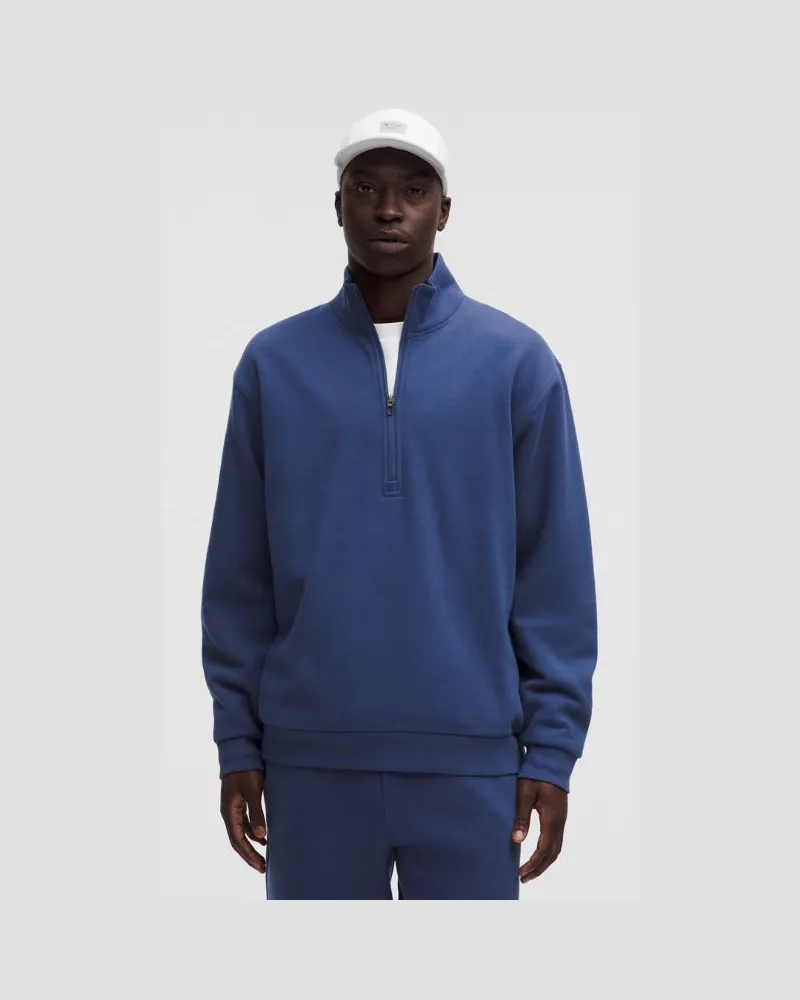 LULULEMON Steady State Sweater mit halblangem Reißverschluss für Männer – Größe in Blue Twill Blue