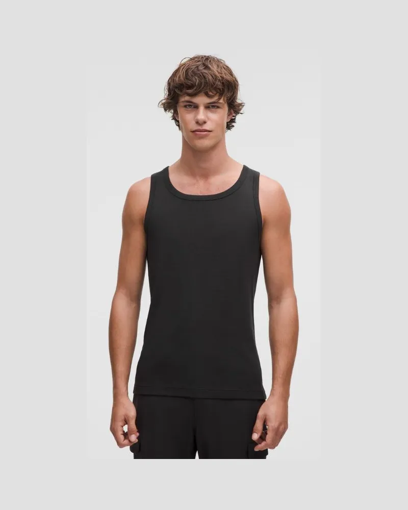 LULULEMON Geripptes Tanktop aus Modal für Männer – Größe in Black Black