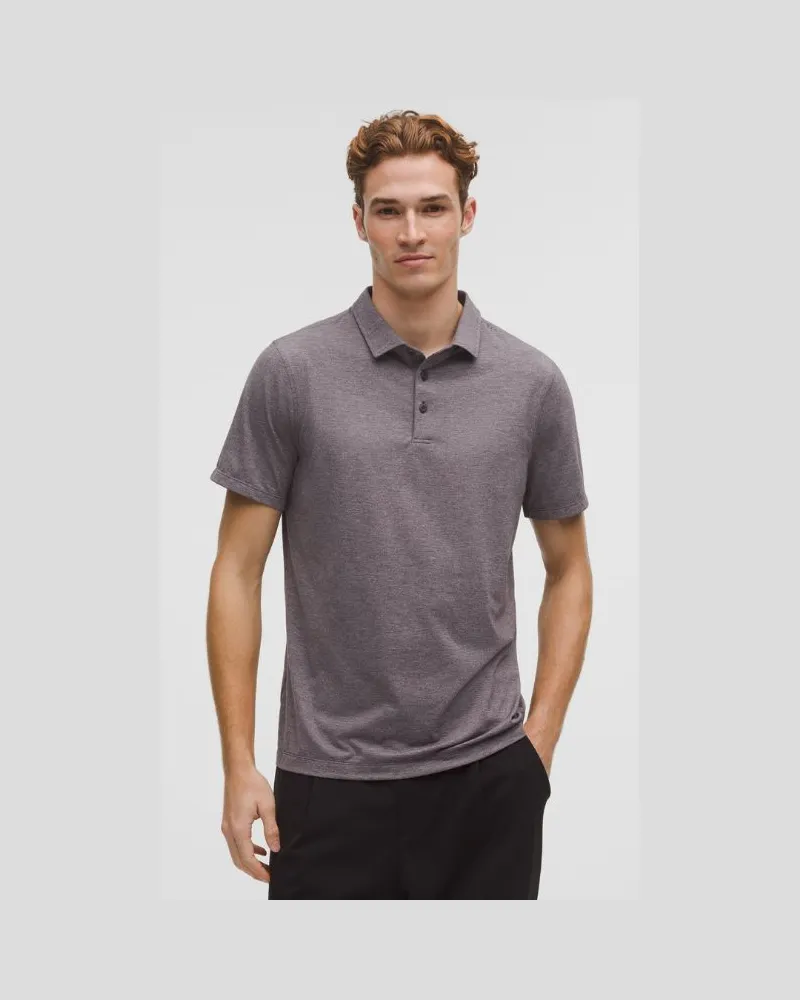 LULULEMON Evolution Kurzarm-Poloshirt für Männer – Größe in Heathered Sequoia Heathered