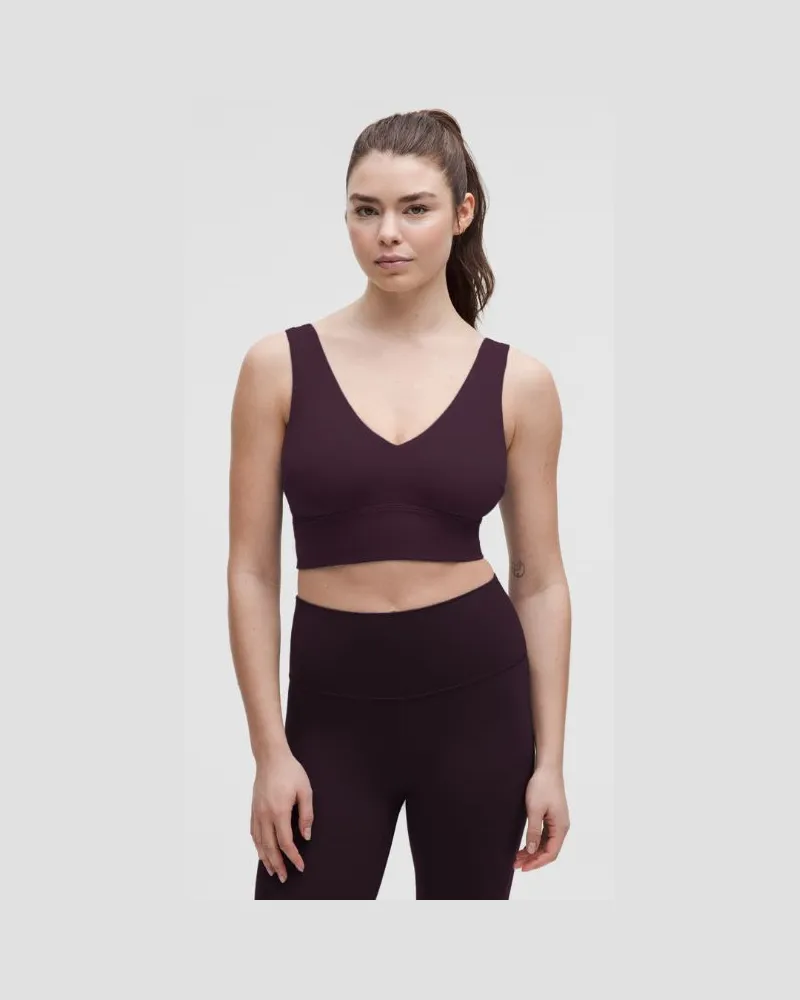 LULULEMON Align V-Neck Bra Light Support, DDD/G Cup für Frauen – Größe in Black Plum Black
