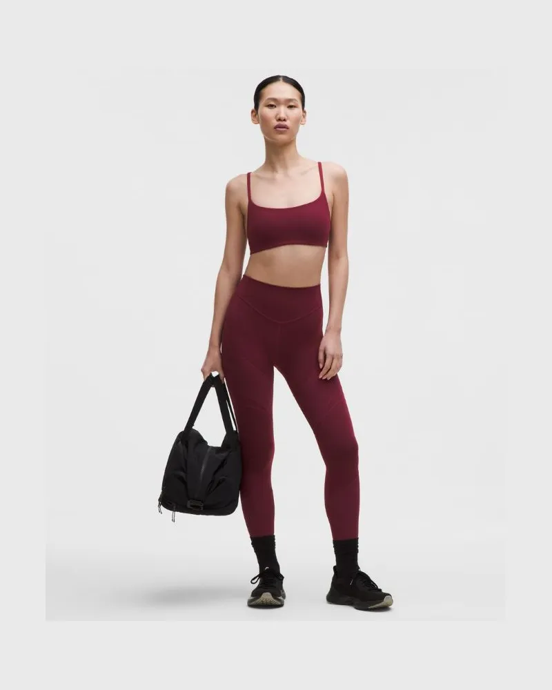 LULULEMON Everlux Panelled High-Rise Leggings 25" für Frauen – Größe in Burgundy Bay Burgundy