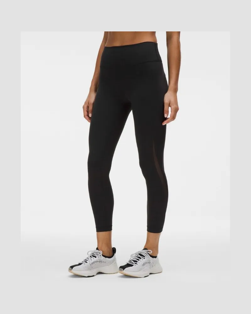 LULULEMON Wunder Train Leggings mit -Einsatz und hohem Bund für Frauen – 64 cm – Größe in Black Black