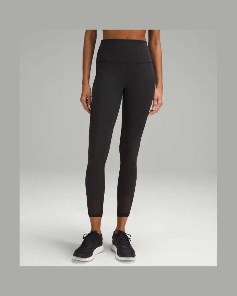 LULULEMON Wunder Train Leggings mit -Einsatz und hohem Bund für Frauen – 64 cm – Größe in Black Black