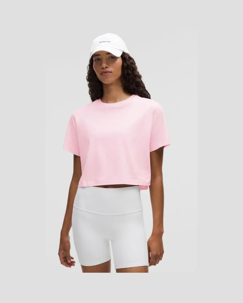 LULULEMON All Yours Crop-T-Shirt aus Bio- für Frauen – Größe in Pink Organza Pink