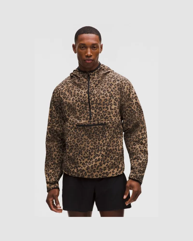 LULULEMON Lauf-Anorak Jacke mit vielen Taschen für Männer – Größe in True Leopard Multi True