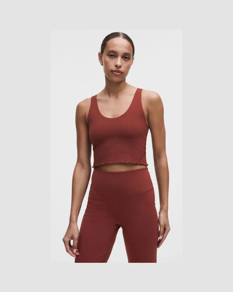 LULULEMON Align Tanktop mit gewelltem Saum Leichter Halt für B/C-Cups für Frauen – Größe in Cranberry Charm Cranberry