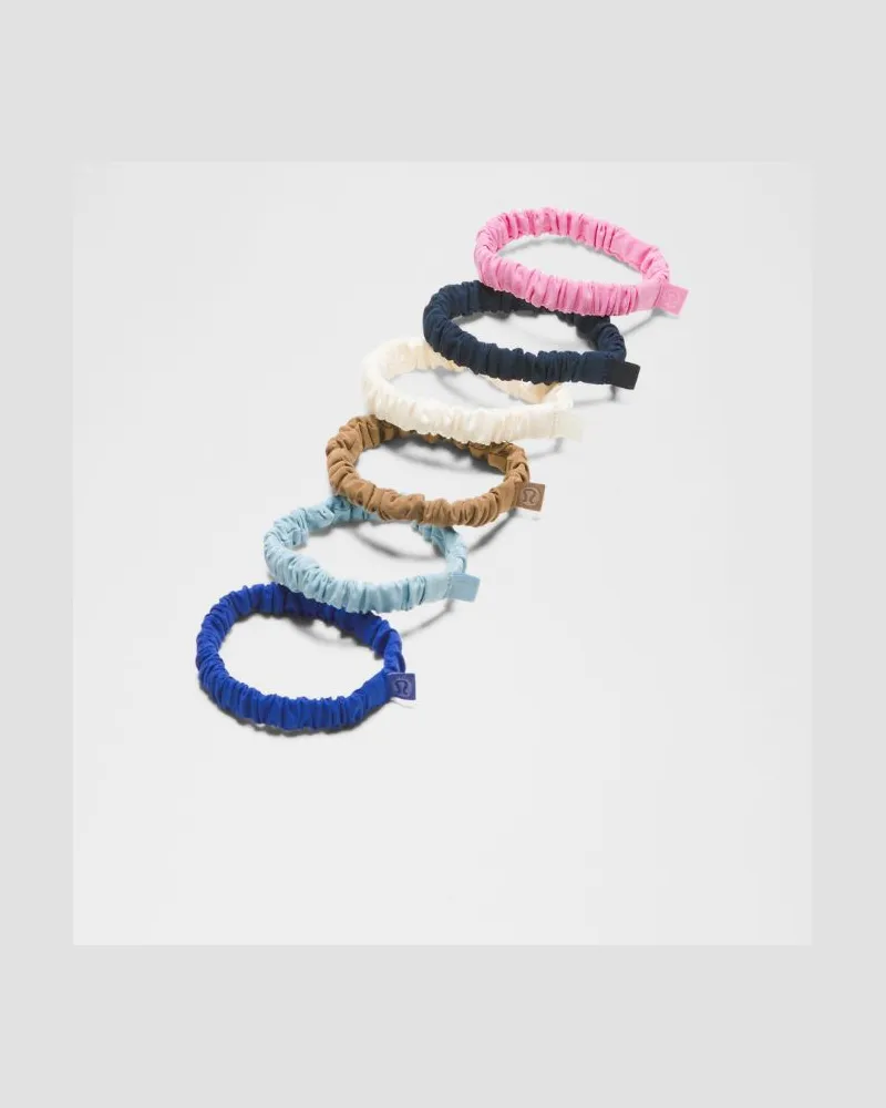 LULULEMON Skinny Scrunchies 6er-Pack in Beach Ball Blue/Club Blue/Seafoam Beach