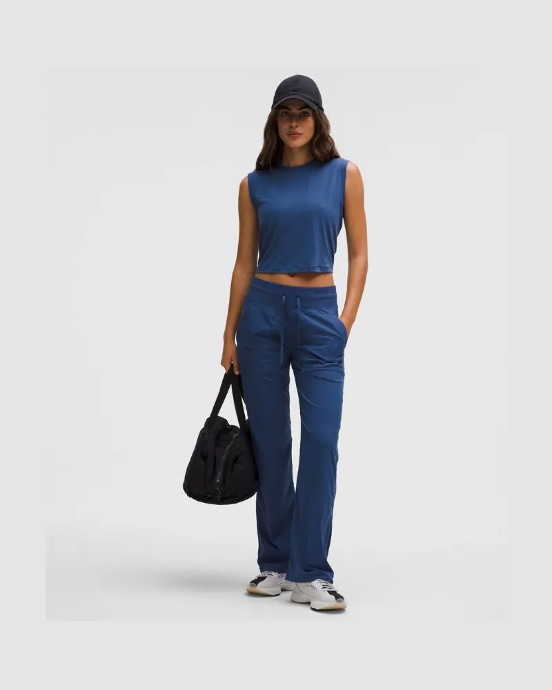 LULULEMON Dance Studio Hose mit mittelhohem Bund Volle Länge für Frauen – Größe in Blue Twill Blue