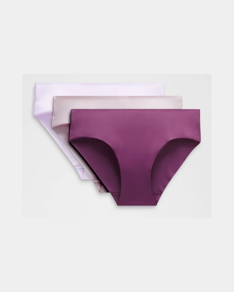 LULULEMON InvisiWear Bikini-Unterwäsche mit mittelhohem Bund 3er-Pack für Frauen – Größe in Lavender Frost/Pink Organza/Chilled Grape Lavender