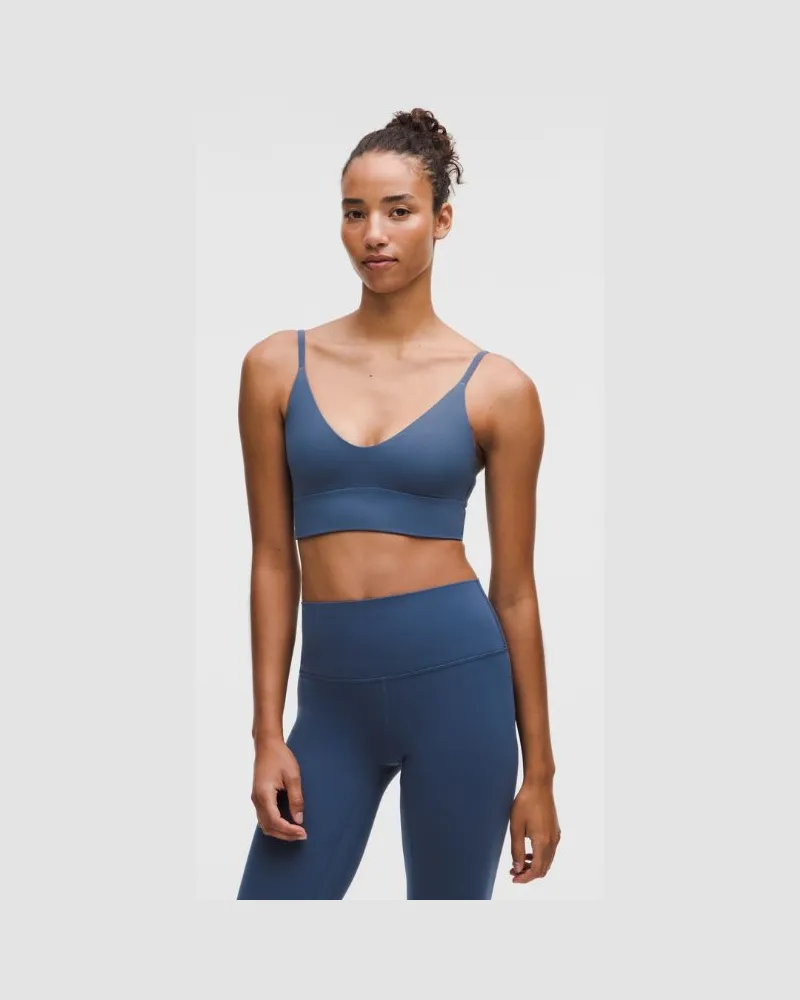 LULULEMON Focuser BH mit U-Ausschnitt Leichter Halt für A/B-Cups für Frauen – Größe in Blue Twill Blue