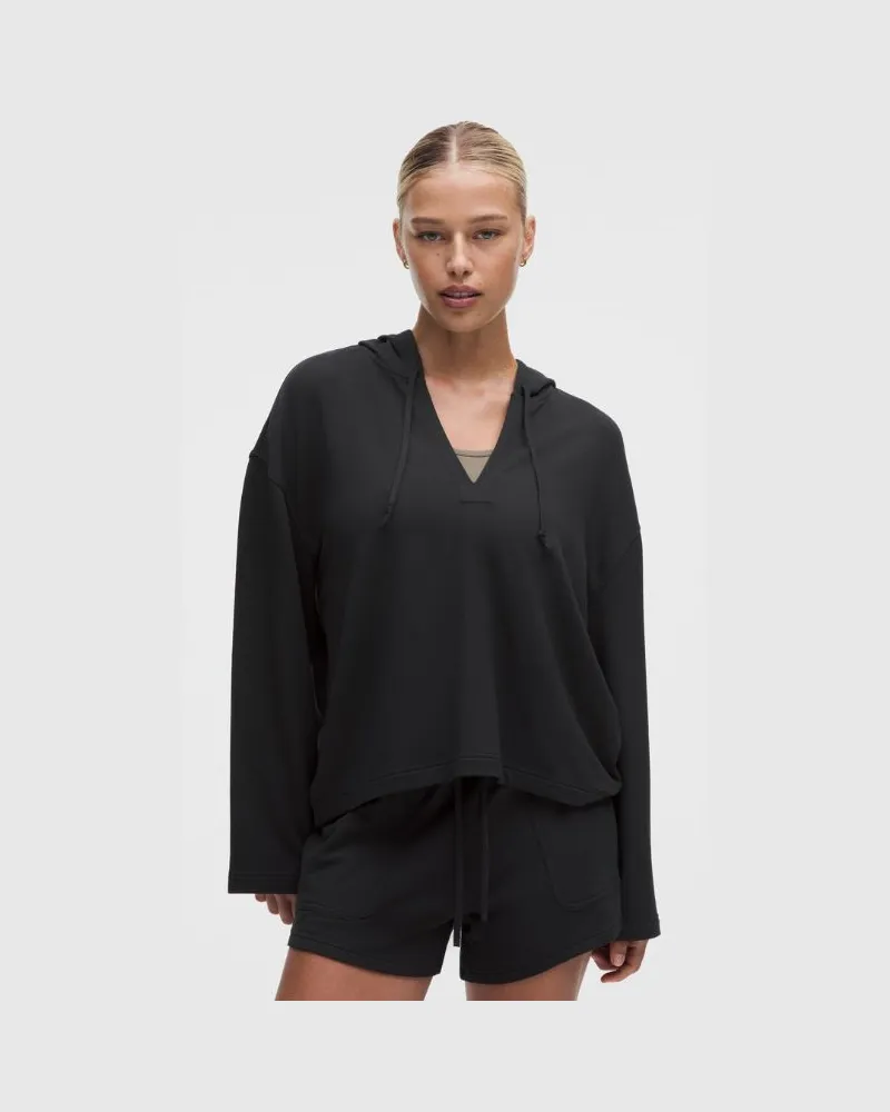 LULULEMON BeCalm V-Neck Hoodie Fabric für Frauen – Größe in Black Black