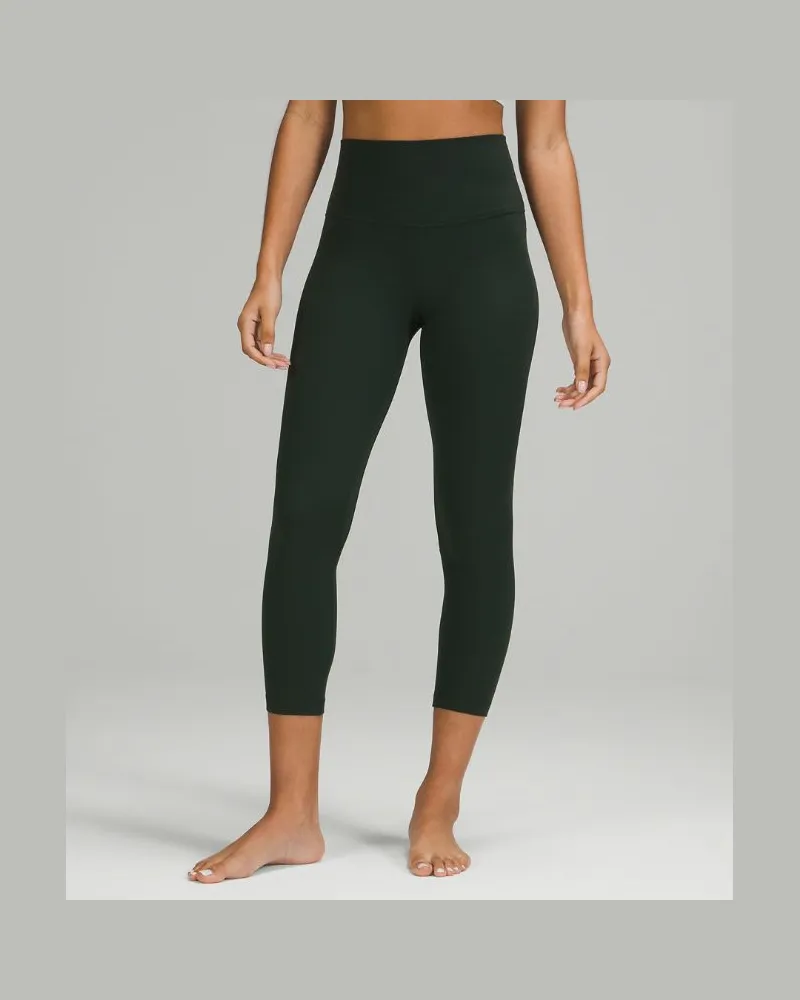 LULULEMON Align Crop Leggings mit hohem Bund für Frauen – 58 cm – Größe in Rainforest Green Rainforest