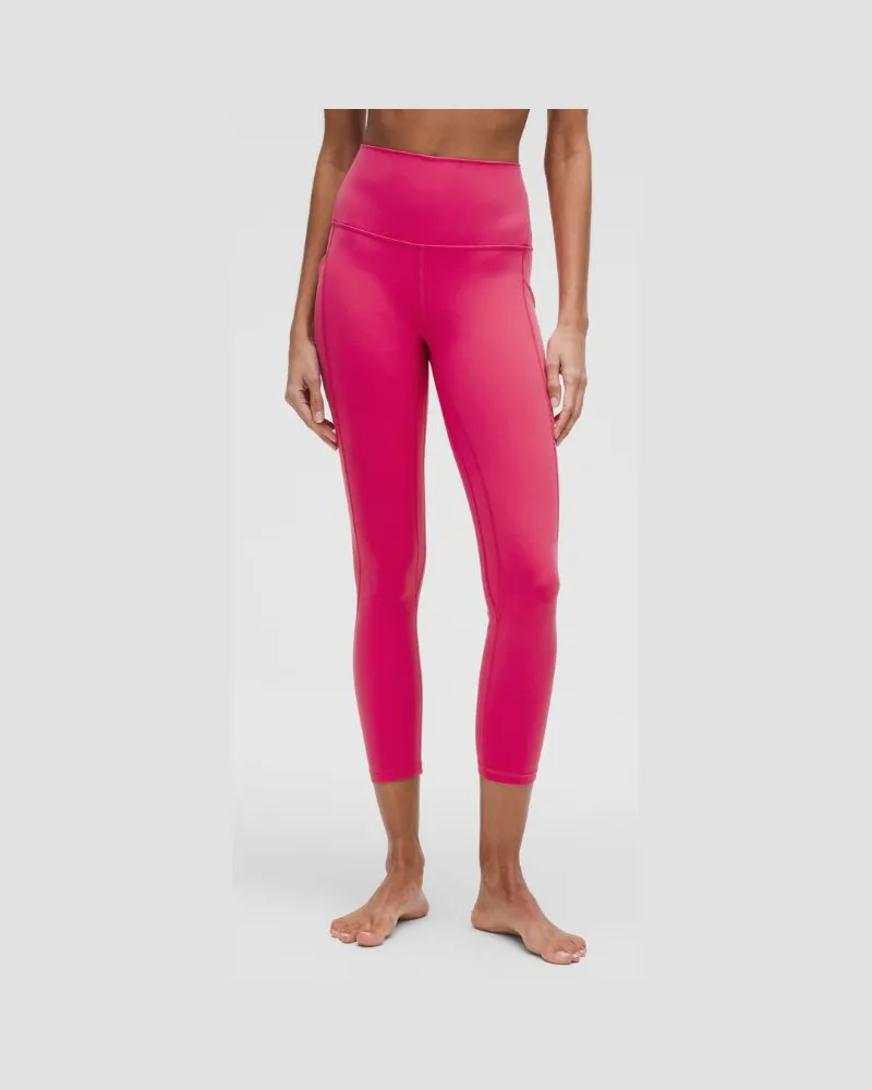 LULULEMON Align Crop Leggings mit hohem Bund und Taschen für Frauen – 58 cm – Größe in Raspberry Coulis Raspberry
