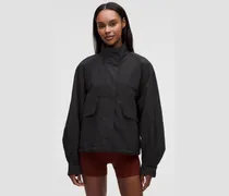 Wendbare Oversized-Jacke mit Kordelzug im Saum für Frauen – Größe in Black