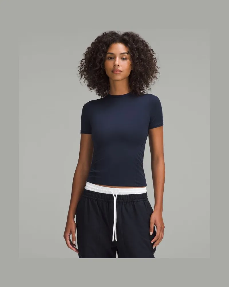 LULULEMON Wundermost Hüftlanges Kurzarmshirt mit Rundhalsausschnitt aus Ultra-Soft Nulu für Frauen – Größe in True Navy True