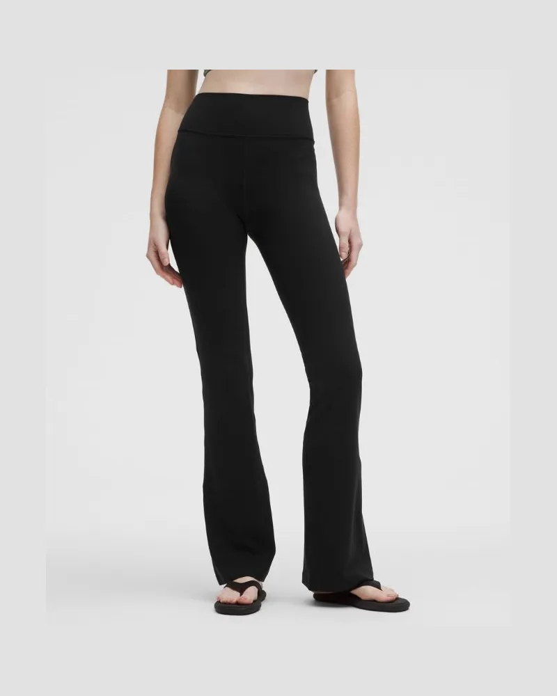 LULULEMON Groove Hose mit ausgestelltem Bein und hohem Bund aus Nulu Normale Länge für Frauen – Größe in Black Black