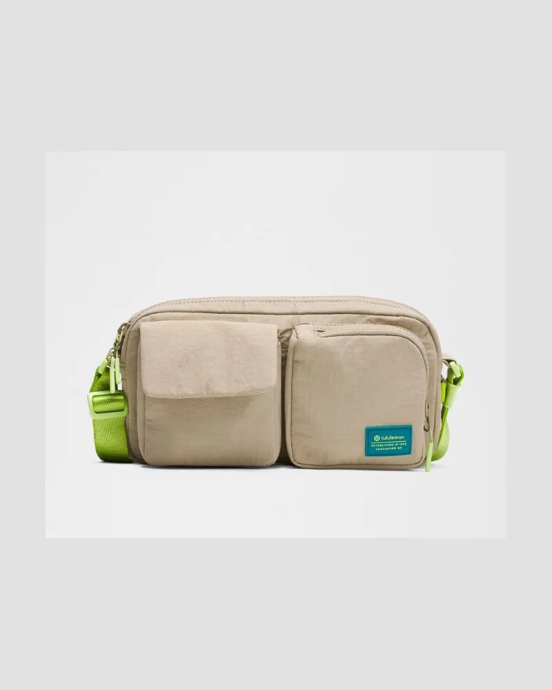 LULULEMON Umhängetasche mit mehreren Taschen, 2 Khaki – Größe Sheer