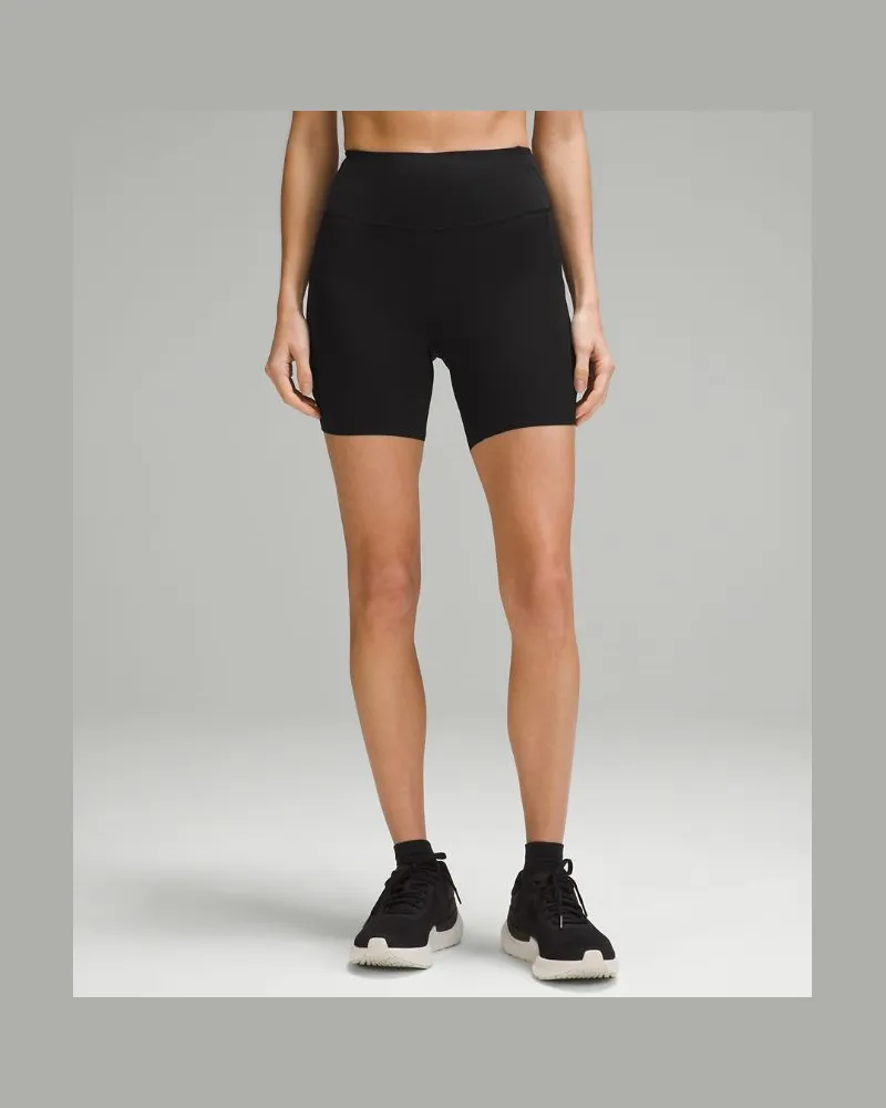 LULULEMON Fast and Free Shorts mit hohem Bund 5 Taschen für Frauen – 15 cm – Größe in Black Black