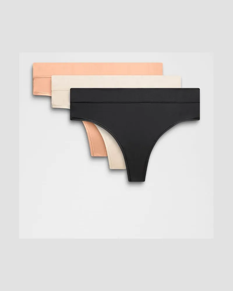LULULEMON UnderEase String mit hohem Bund 3er-Pack für Frauen – Größe in Black/Pink Clay/Sandcastle Black