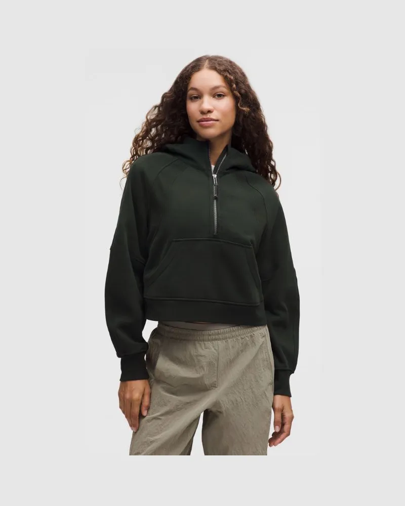 LULULEMON Scuba Oversized-Hoodie mit halblangem Reißverschluss für Frauen – Größe in Rainforest Green Rainforest