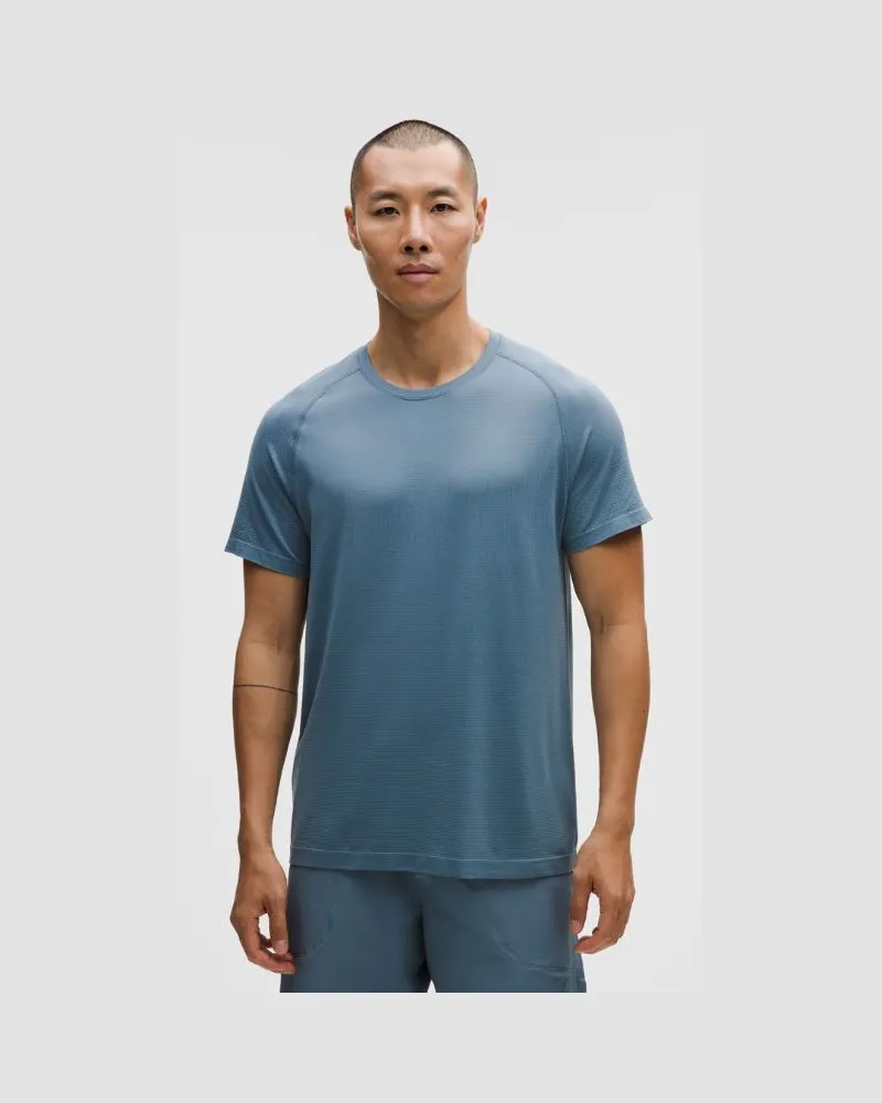 LULULEMON Metal Vent Tech T-Shirt für Männer – Größe in Steel Blue Steel