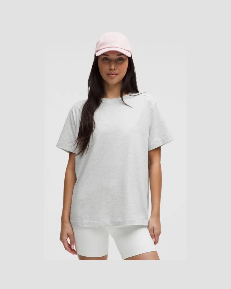 LULULEMON T-Shirt aus Bio- mit Rundhalsausschnitt für Frauen – Größe in Heathered Core Ultra Light Grey Heathered