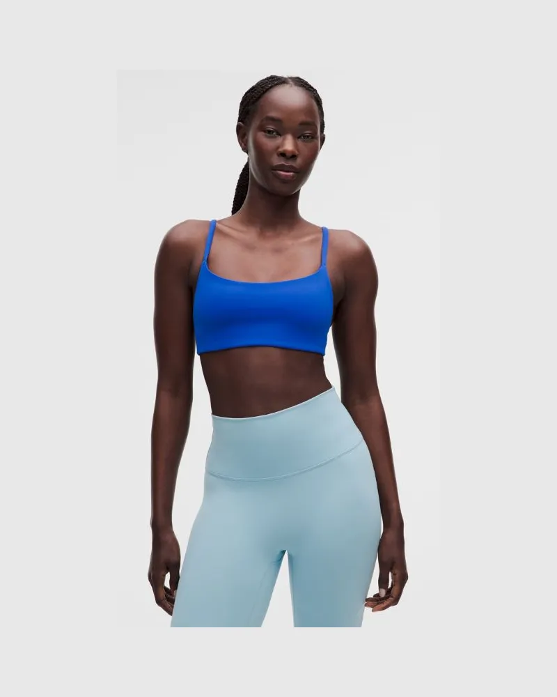 LULULEMON Wunder Train BH mit Racerback-Trägern Leichter Halt A/B-Cups für Frauen – Größe in Beach Ball Blue Beach