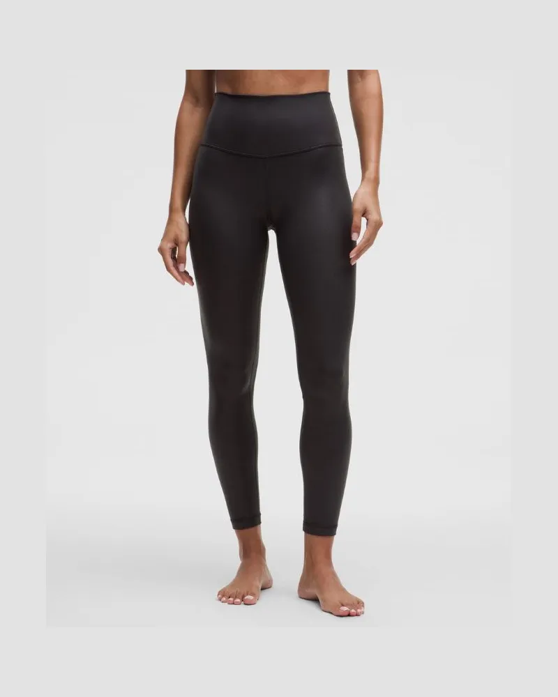 LULULEMON Align Hose mit hohem Bund Schimmer für Frauen – 64 cm – Größe in Luxe Shine Foil Print Black Luxe