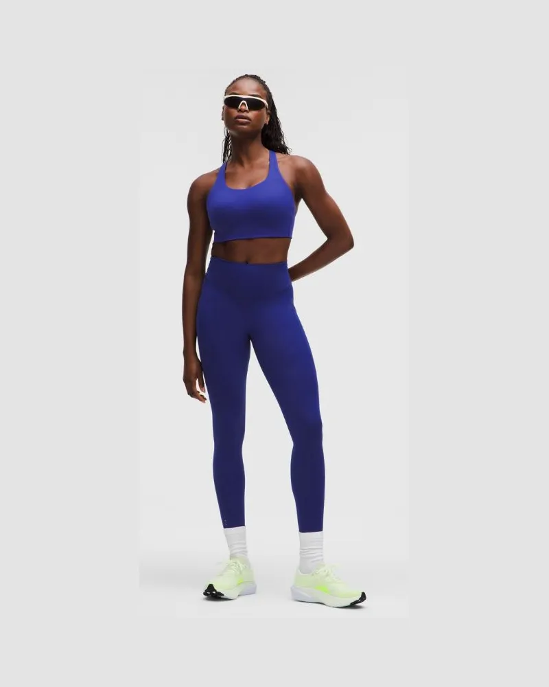 LULULEMON Fast and Free Leggings mit hohem Bund 5 Taschen für Frauen – 71 cm – Größe in Deep Sea Blue Deep