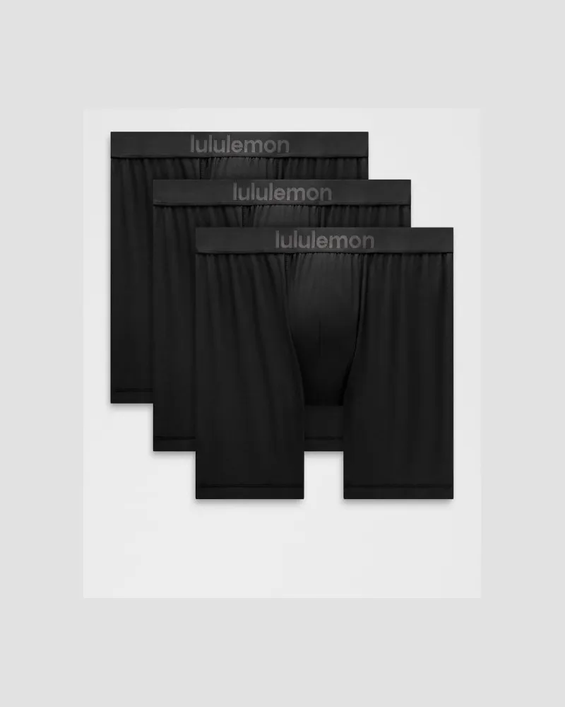 LULULEMON Always In Motion Boxershorts 3er-Pack für Männer – 8 cm – Größe 2XL in Black Black