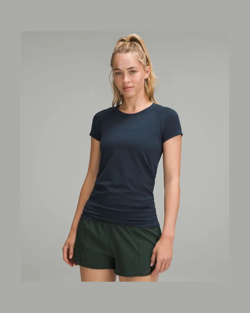 LULULEMON Swiftly Tech Kurzarmshirt 2.0 Hüftlänge für Frauen – Größe in True Navy True