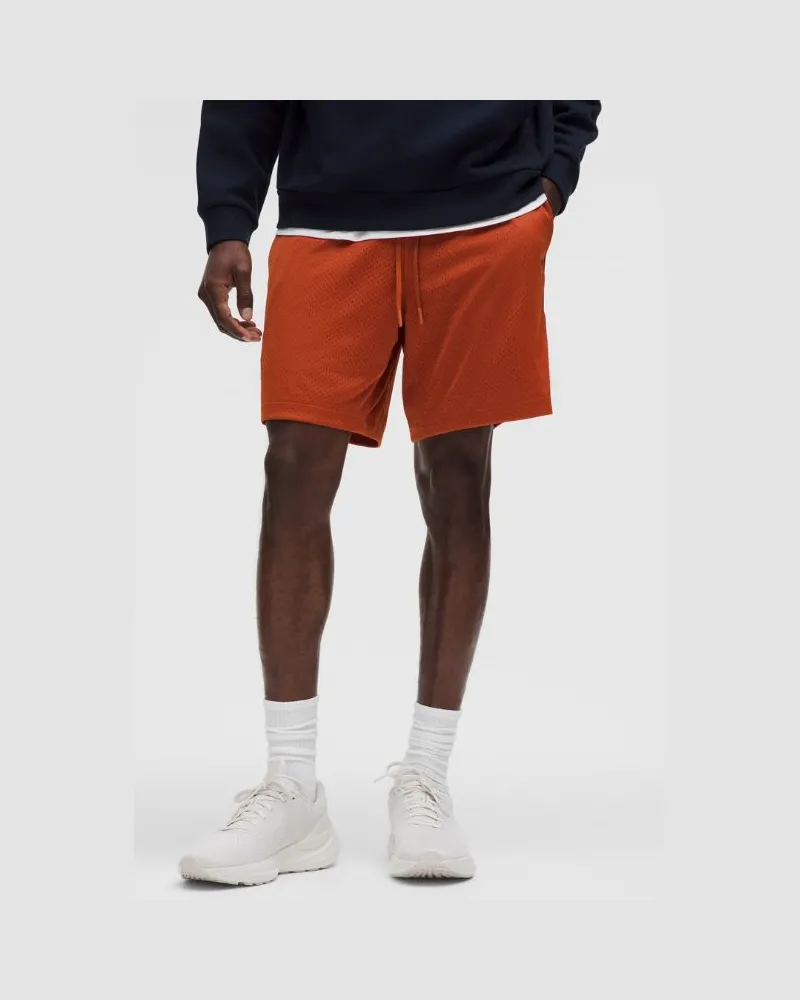 LULULEMON Shorts aus doppellagigem ohne Liner für Männer – 18 cm – Orange – Größe Autumn