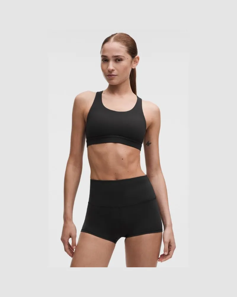 LULULEMON Wunder Train-BH mit Mesheinsatz hinten Mittlerer Halt für B/C-Cups für Frauen – Größe in Schwarz Schwarz