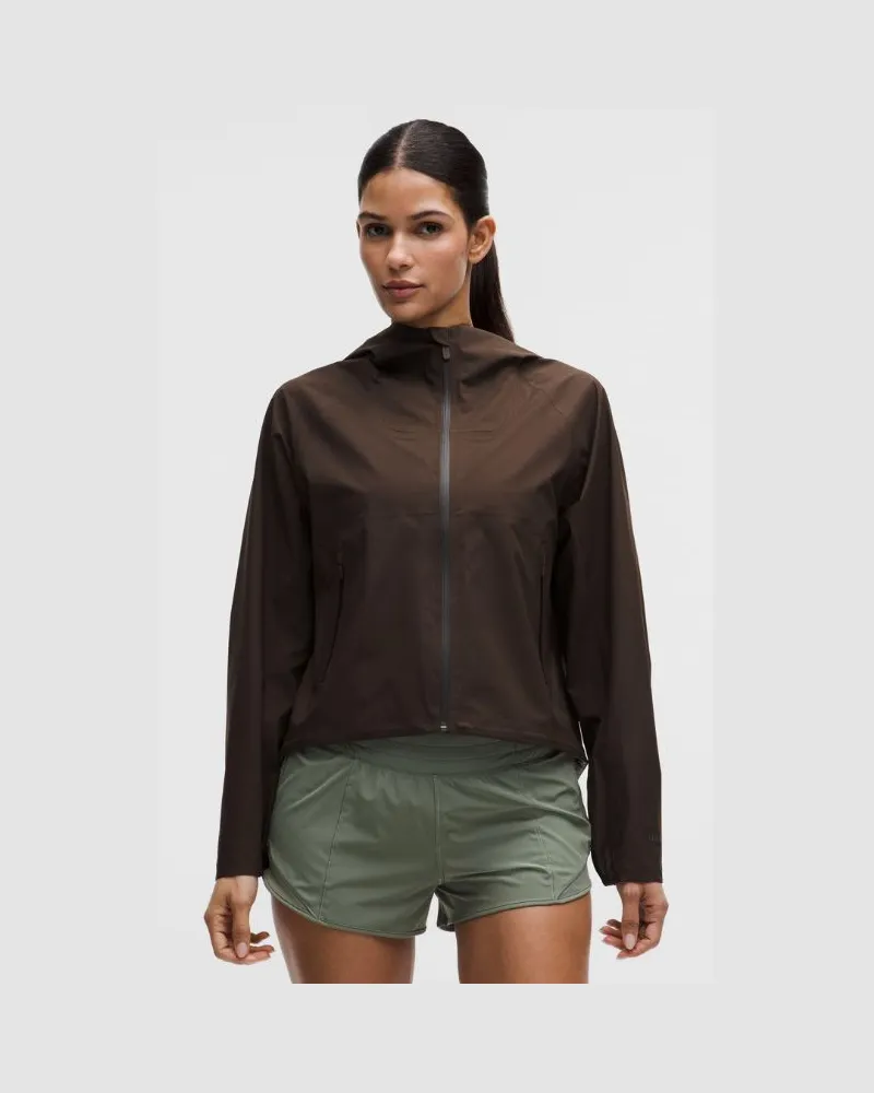 LULULEMON Lightweight Waterproof Running Jacket für Frauen – Größe in Walnut Crunch Walnut