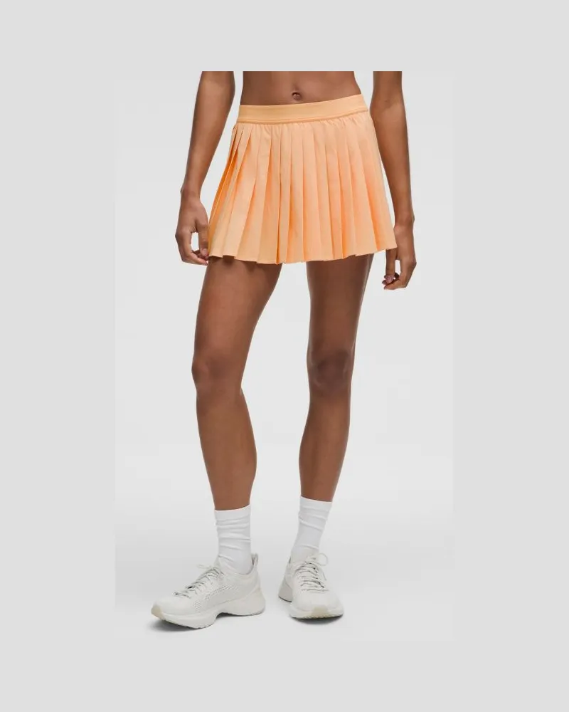 LULULEMON Tennisrock mit hohem Bund und Falten für Frauen – Orange – Größe Rock