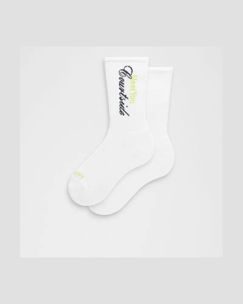 LULULEMON Daily Essential Crew-Socken Unisex Tennisclub – Größe in White/Sour Grape White