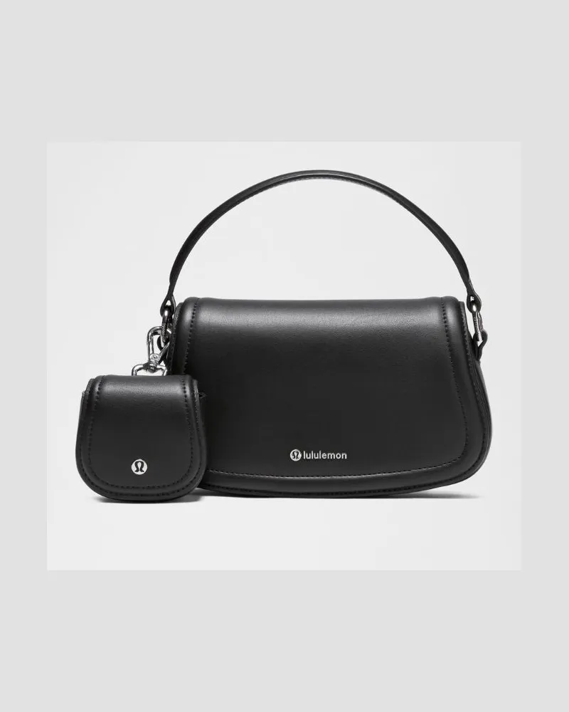 LULULEMON Mini-Tasche aus Lederimitat 1 Größe in Black/Silver Black