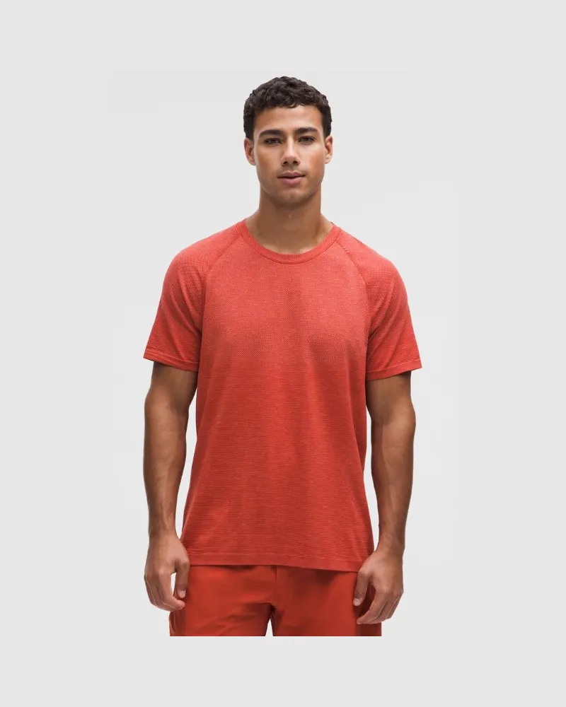LULULEMON Metal Vent Tech T-Shirt für Männer – Orange – Größe Rustic