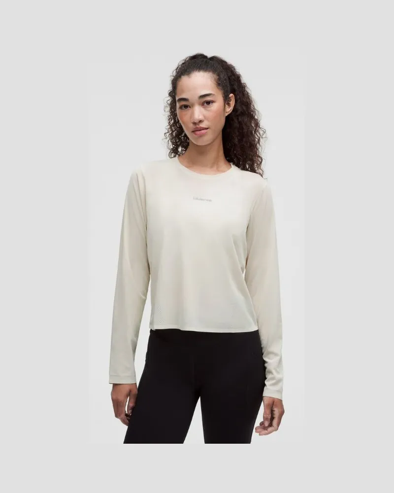 LULULEMON Fast and Free-Langarmshirt für Frauen – Größe in Light Ivory Light